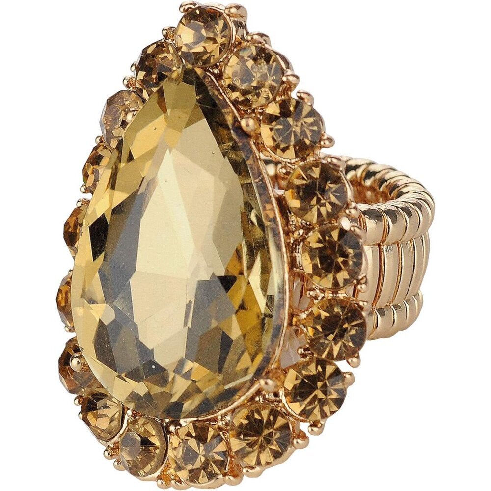 Women's Teardrop Stone Studs Fashion Stretch Ring